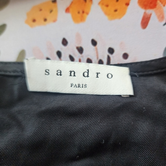 Sandro Black Button Down Boxy Viscose Top Business Minimalist Designer Formal 4 - Picture 13 of 13